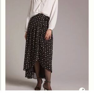 Anthropology hutch black and white embroidered floral skirt